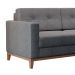 Sofá 2 Lugares Living Pés e Base em Madeira Linho Cotton Cinza