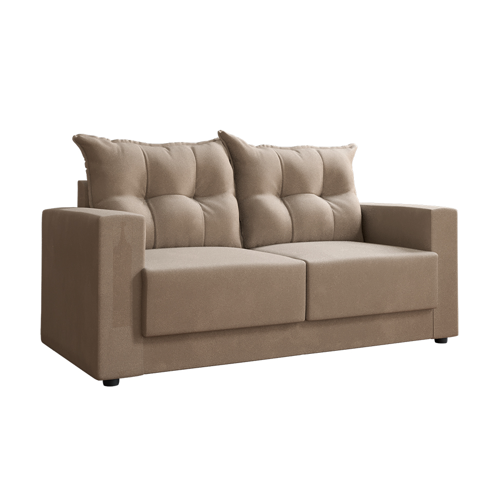 Sofá 2 Lugares Lubeck Suede Bege 140 cm