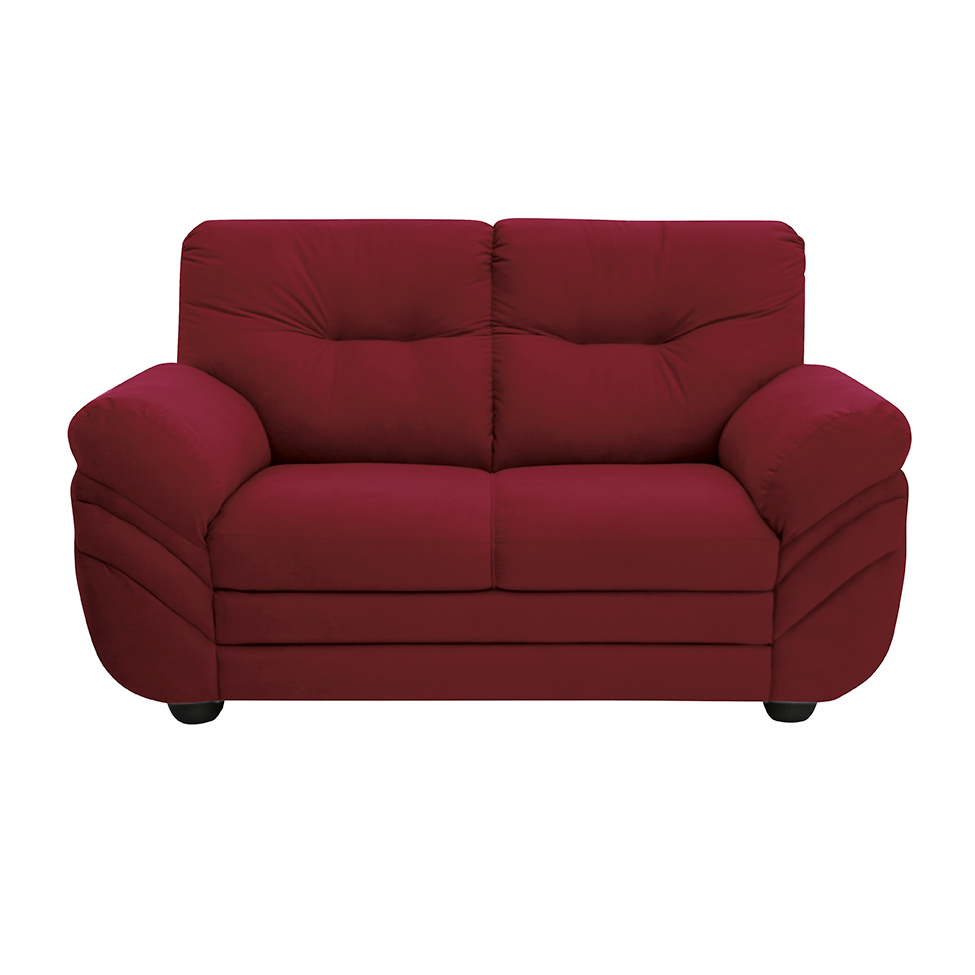 Sofá 2 Lugares Maranello Suede Vermelho