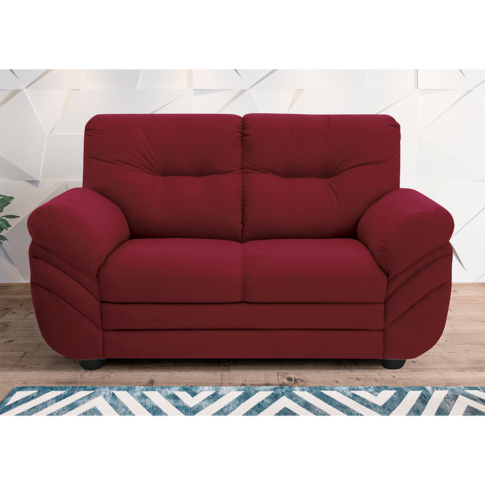 Sofá 2 Lugares Maranello Suede Vermelho