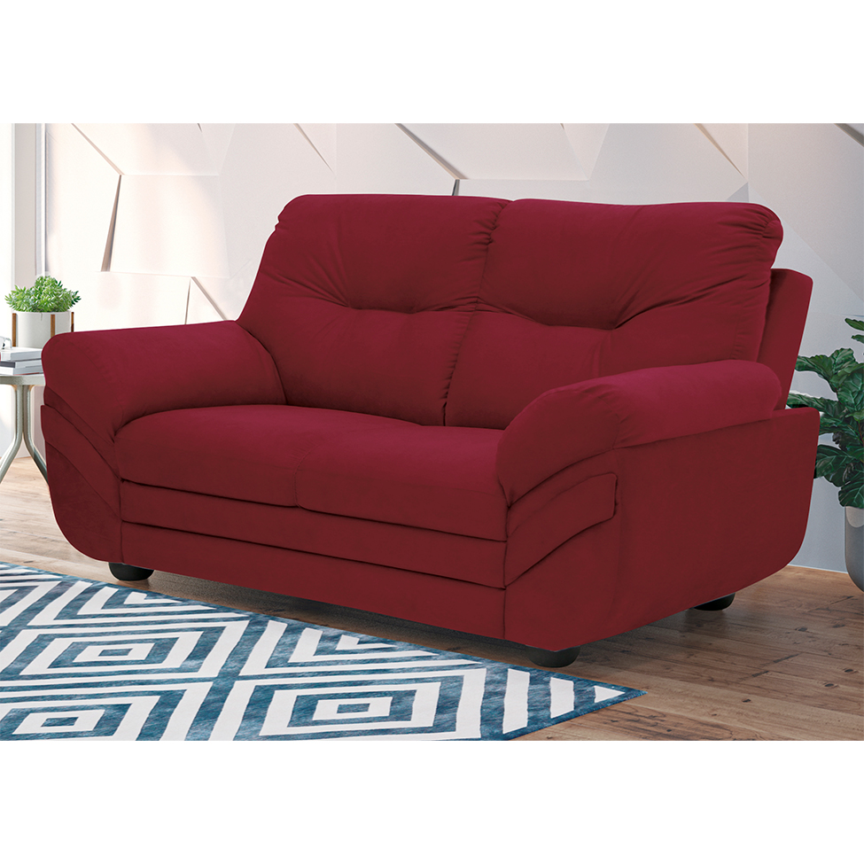 Sofá 2 Lugares Maranello Suede Vermelho