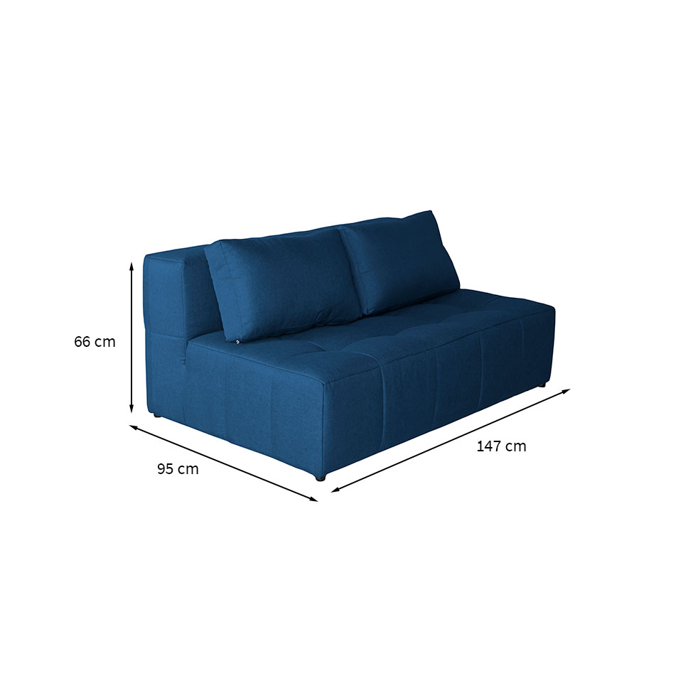 Sofá 2 Lugares Modular Soho Linho Azul Marinho