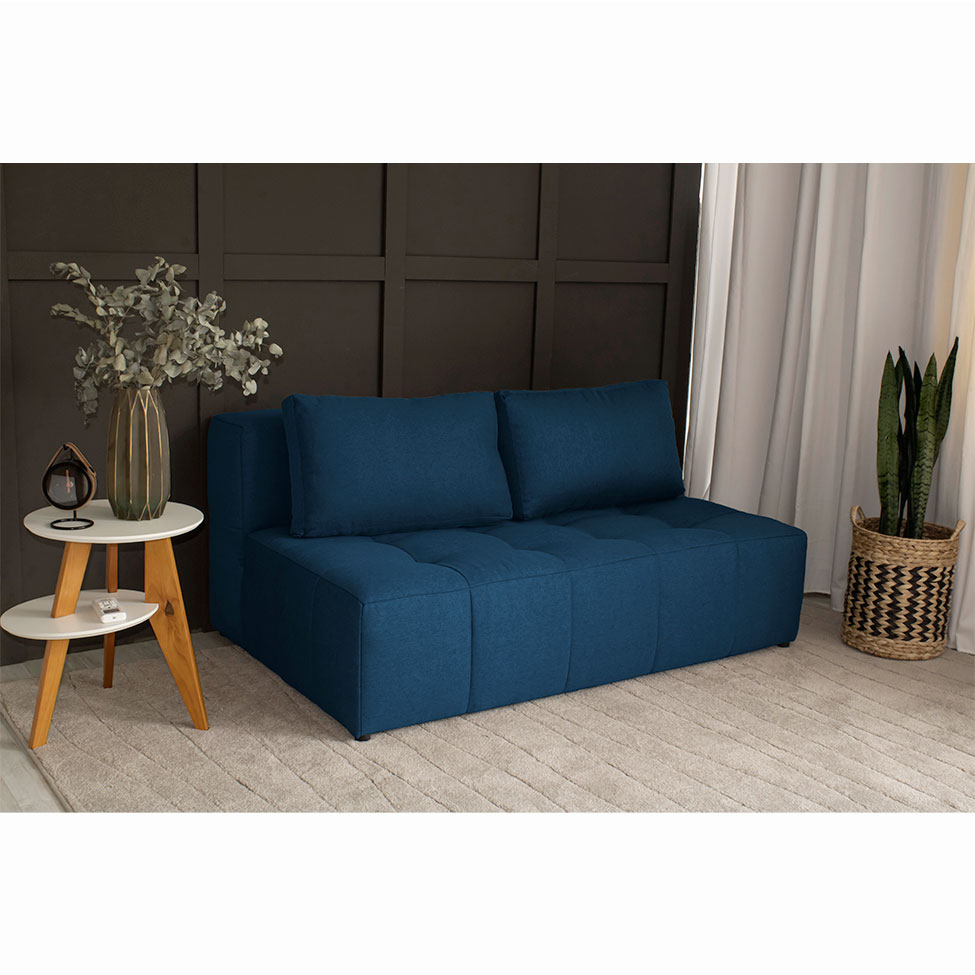 Sofá 2 Lugares Modular Soho Linho Azul Marinho