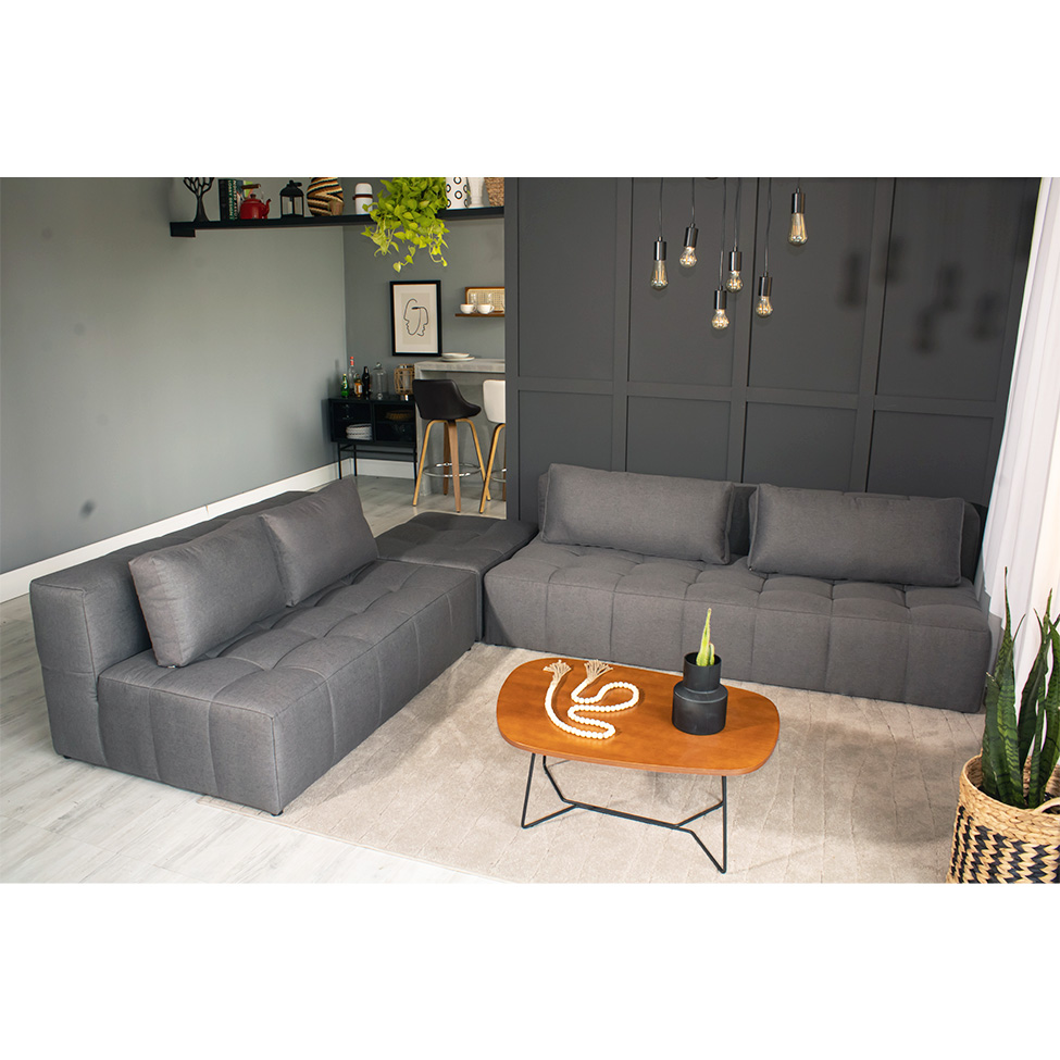 Sofá 2 Lugares Modular Soho Linho Cinza