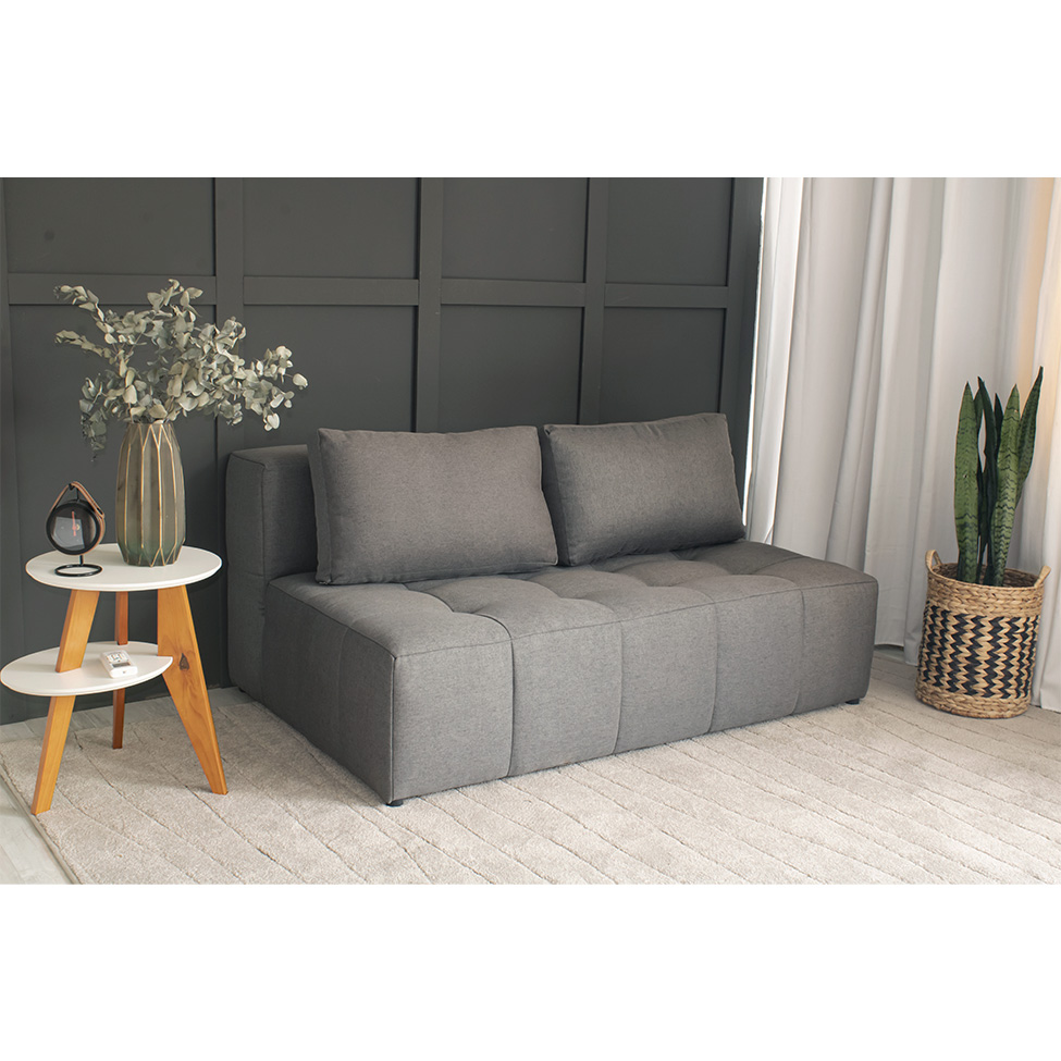 Sofá 2 Lugares Modular Soho Linho Cinza