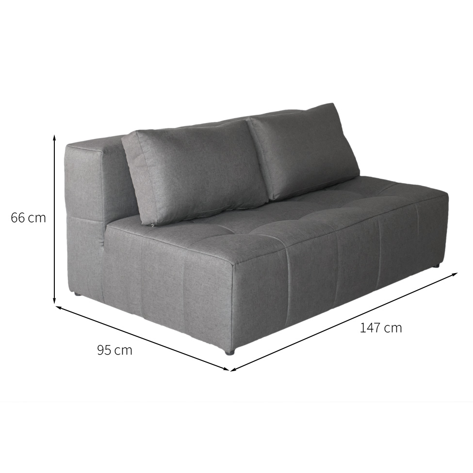 Sofá 2 Lugares Modular Soho Linho Cinza