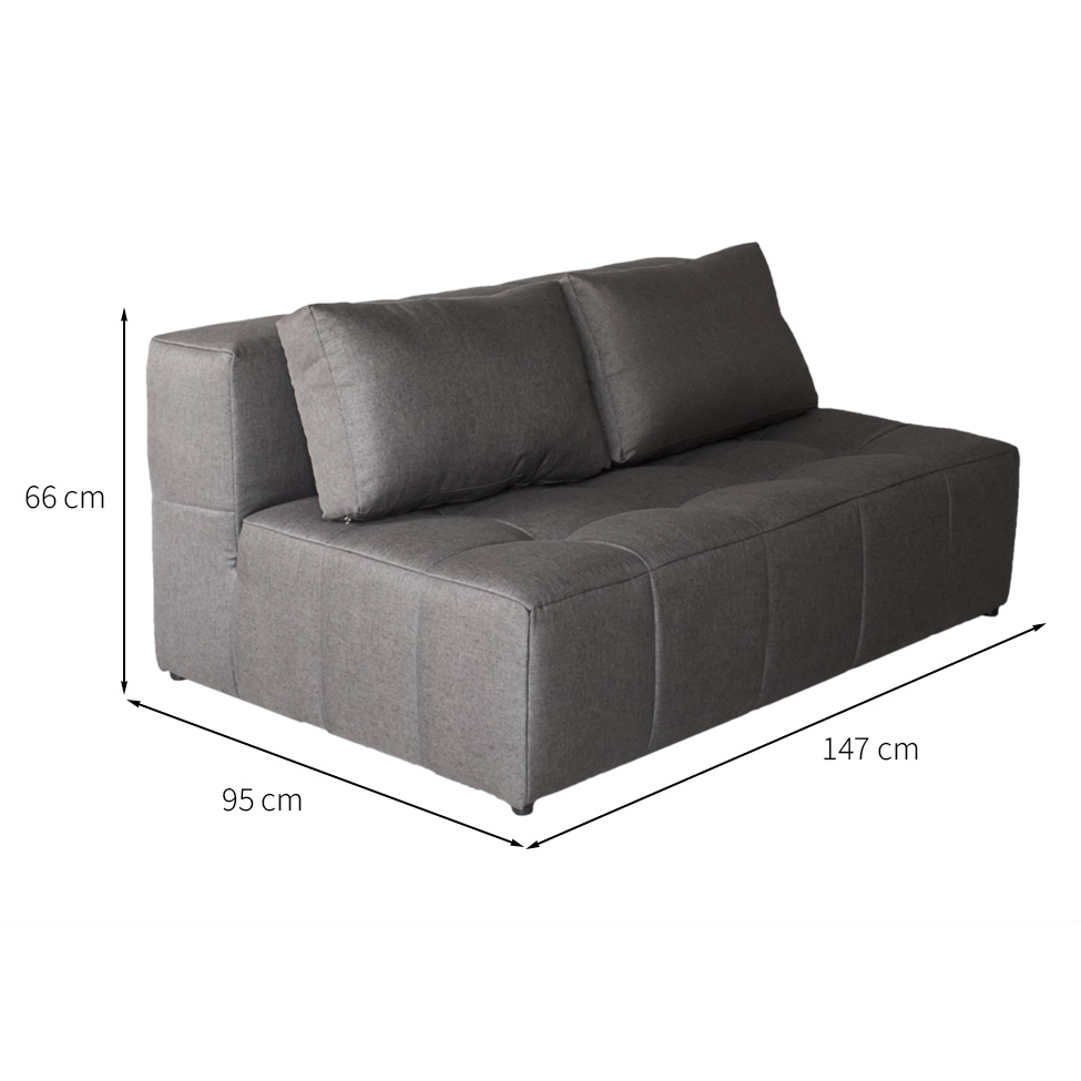 Sofá 2 Lugares Modular Soho Linho Grafite