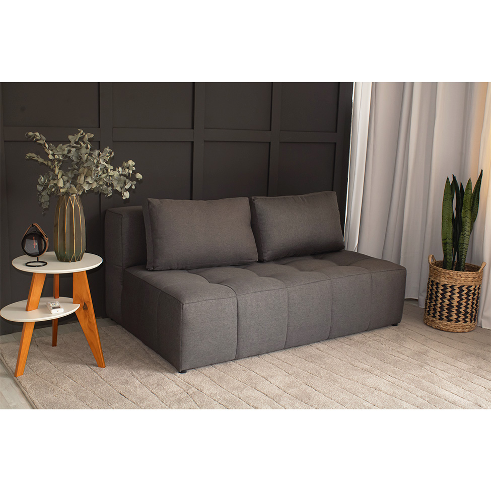 Sofá 2 Lugares Modular Soho Linho Grafite