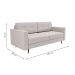 Sofá 2 Lugares Pé Palito Living Linho Cotton Cru