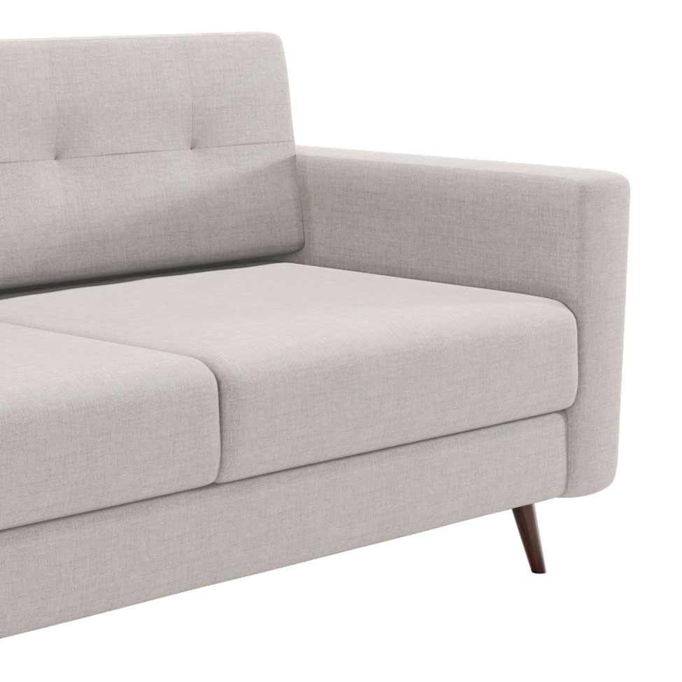 Sofá 2 Lugares Pé Palito Living Linho Cotton Cru