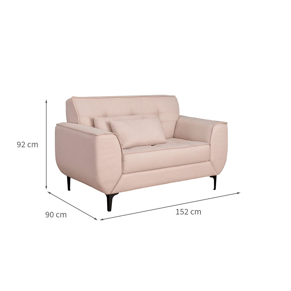 Sofá 2 Lugares Piacenza Linho Bege 152 cm