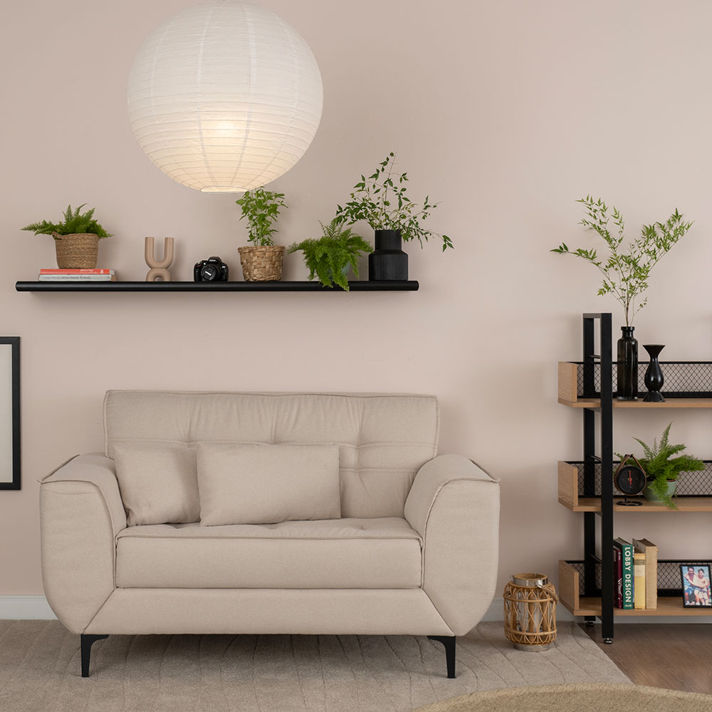 Sofá 2 Lugares Piacenza Linho Bege 152 cm