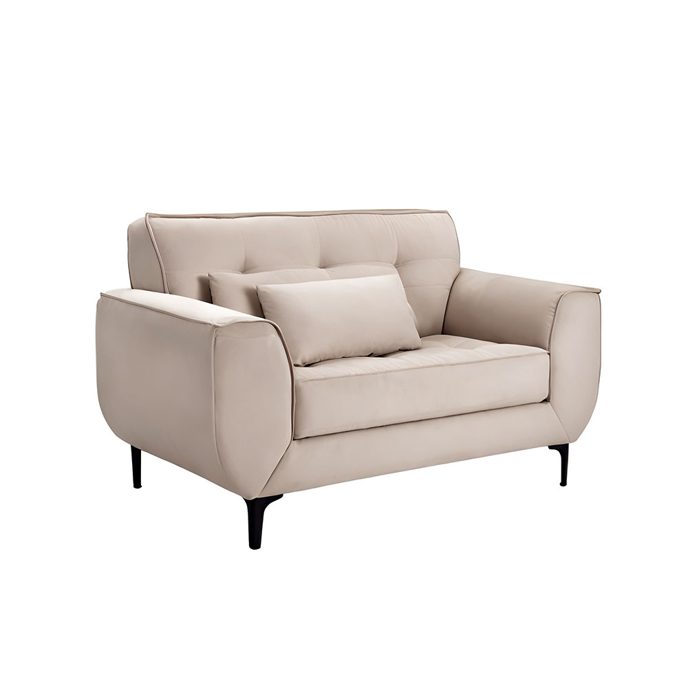 Sofá 2 Lugares Piacenza Suede Bege 152 cm