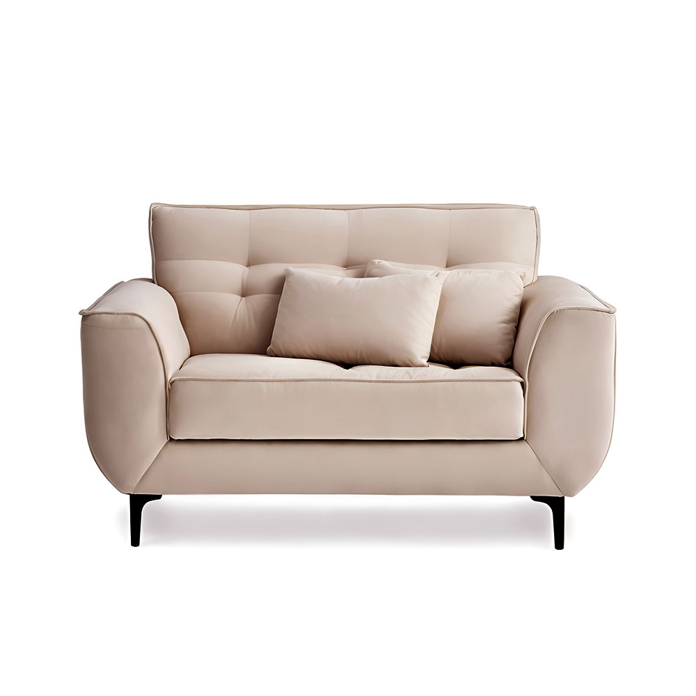 Sofá 2 Lugares Piacenza Suede Bege 152 cm