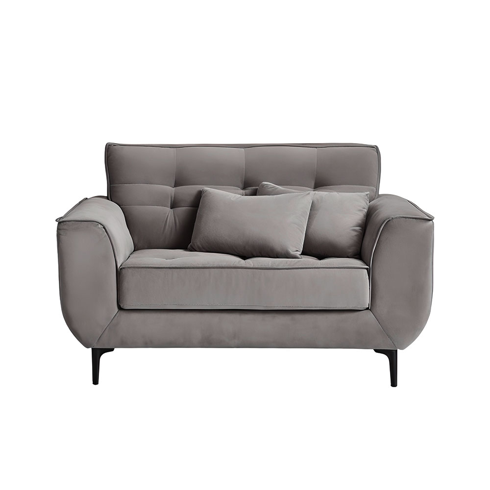 Sofá 2 Lugares Piacenza Suede Cinza 152 cm