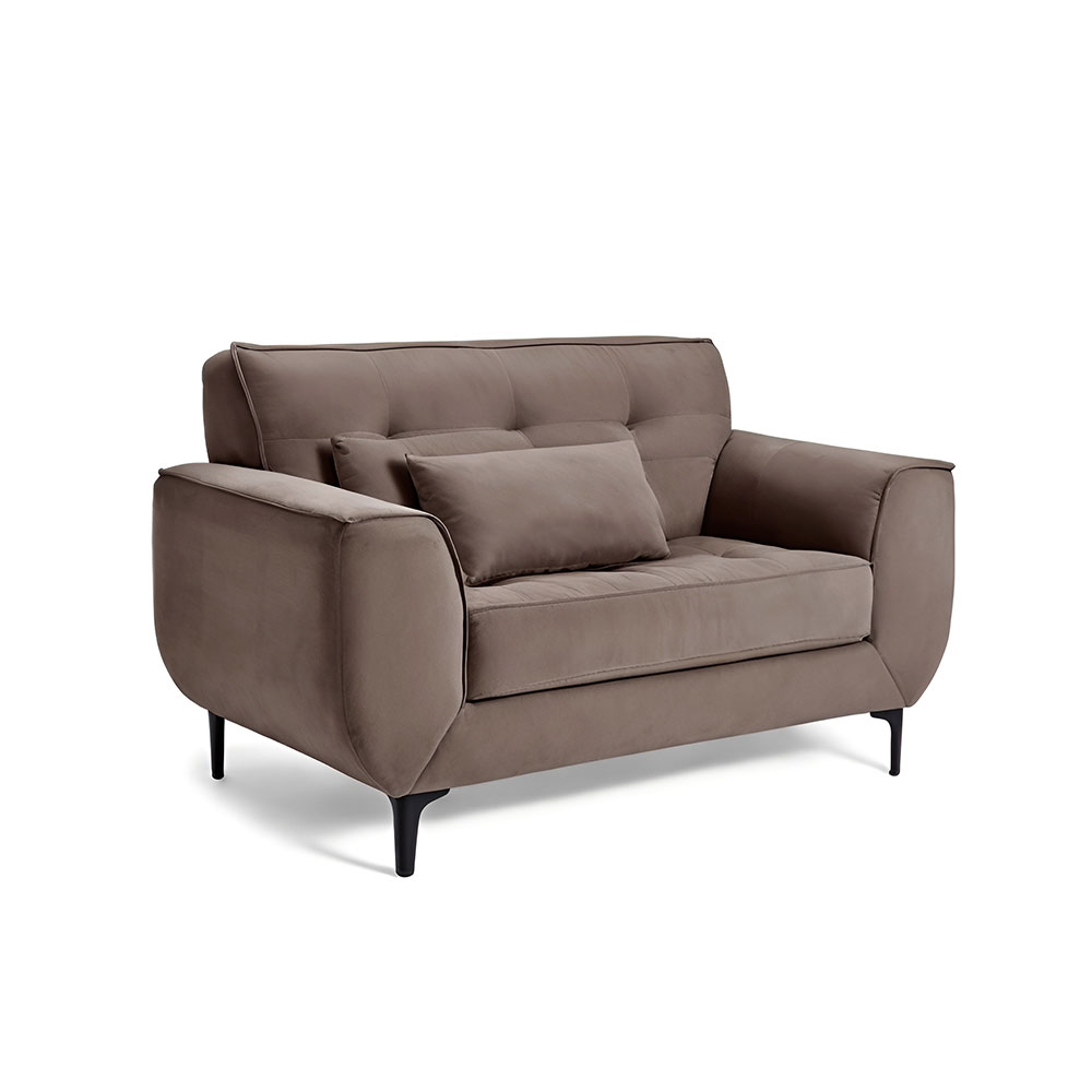 Sofá 2 Lugares Piacenza Suede Marrom 152 cm