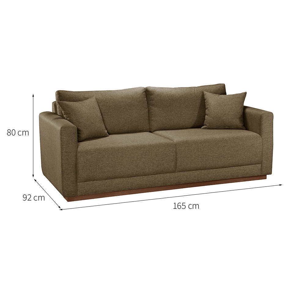Sofá 2 Lugares Portinari Poliéster Caqui 165 cm