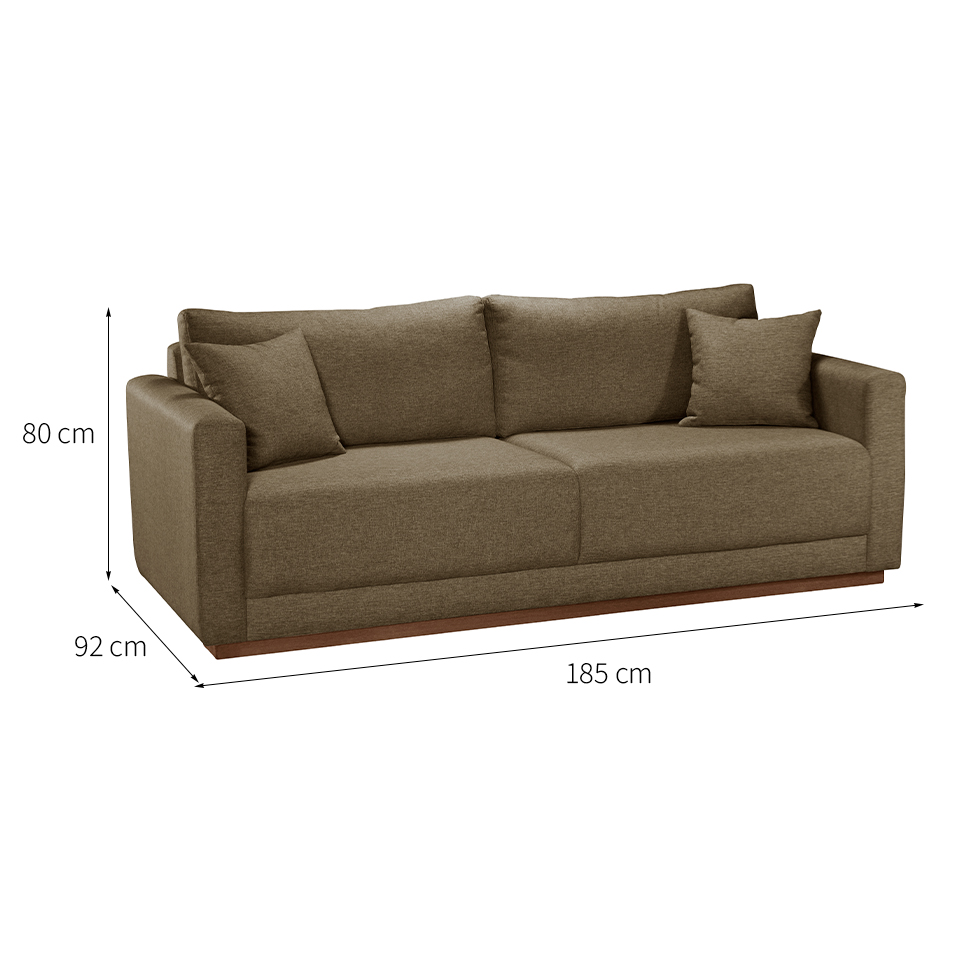 Sofá 2 Lugares Portinari Poliéster Caqui 185 cm