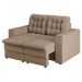 Sofá 2 Lugares Retrátil Lubeck Plush Suede Bege 140 cm