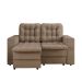 Sofá 2 Lugares Retrátil Lubeck Plush Suede Bege 140 cm