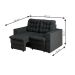 Sofá 2 Lugares Retrátil Lubeck Plush Suede Grafite 140 cm