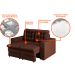 Sofá 2 Lugares Retrátil Lubeck Plush Suede Marrom 140 cm