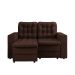 Sofá 2 Lugares Retrátil Lubeck Plush Suede Marrom 140 cm
