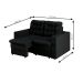 Sofá 2 Lugares Retrátil Lubeck Plush Suede Preto 140 cm