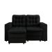 Sofá 2 Lugares Retrátil Lubeck Plush Suede Preto 140 cm