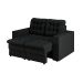 Sofá 2 Lugares Retrátil Lubeck Plush Suede Preto 140 cm