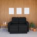 Sofá 2 Lugares Retrátil Lubeck Plush Suede Preto 140 cm