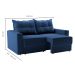 Sofá 2 Lugares Retrátil Lubeck Suede Azul Marinho 140 cm