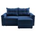 Sofá 2 Lugares Retrátil Lubeck Suede Azul Marinho 140 cm