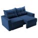 Sofá 2 Lugares Retrátil Lubeck Suede Azul Marinho 140 cm
