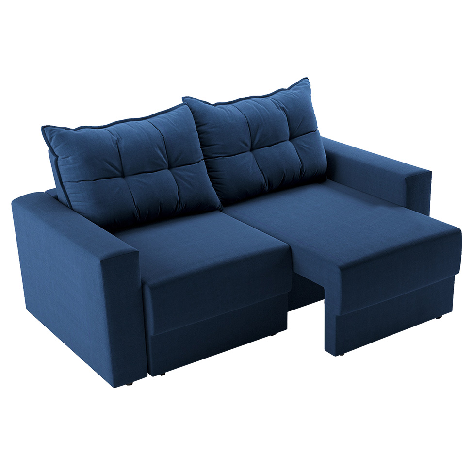Sofá 2 Lugares Retrátil Lubeck Suede Azul Marinho 140 cm