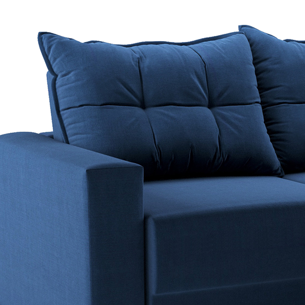 Sofá 2 Lugares Retrátil Lubeck Suede Azul Marinho 140 cm