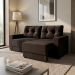 Sofá 2 Lugares Retrátil Lubeck Suede Grafite 140 cm