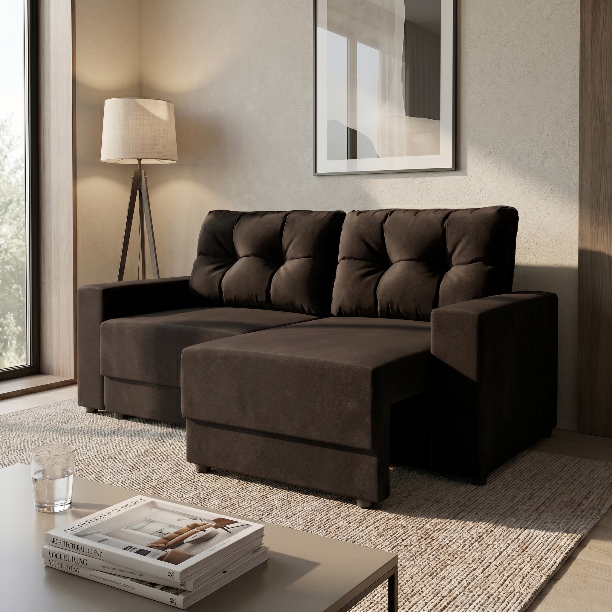 Sofá 2 Lugares Retrátil Lubeck Suede Grafite 140 cm