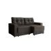 Sofá 2 Lugares Retrátil Lubeck Suede Grafite 140 cm