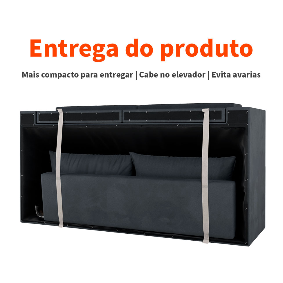 Sofá 2 Lugares Retrátil Lubeck Suede Grafite 140 cm