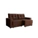 Sofá 2 Lugares Retrátil Lubeck Suede Marrom 140 cm