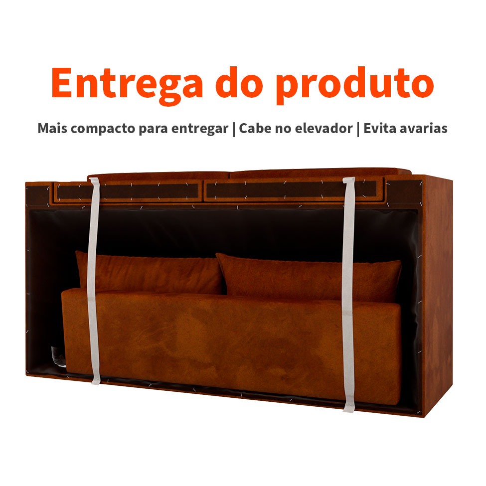 Sofá 2 Lugares Retrátil Lubeck Suede Marrom 140 cm