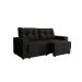 Sofá 2 Lugares Retrátil Lubeck Suede Preto 140 cm