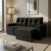 Sofá 2 Lugares Retrátil Lubeck Suede Preto 140 cm
