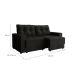 Sofá 2 Lugares Retrátil Lubeck Suede Preto 140 cm