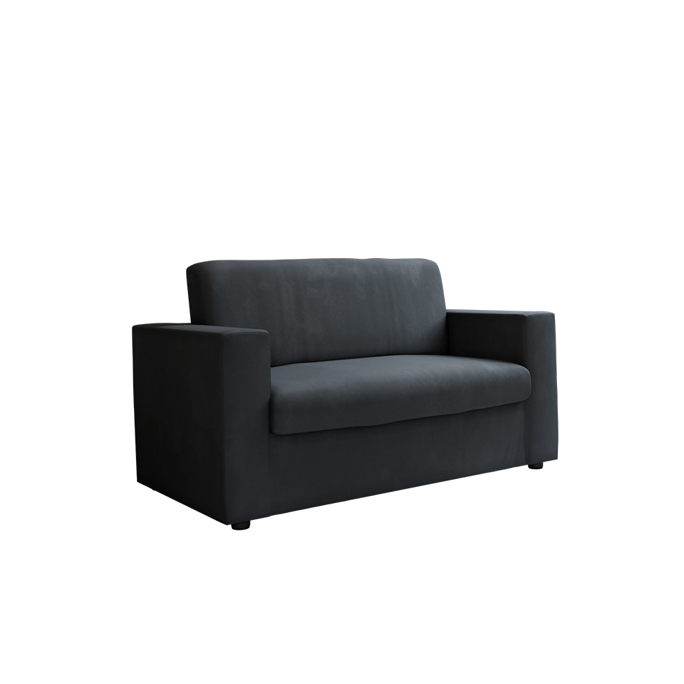 Sofá 2 Lugares Zoy Suede Grafite