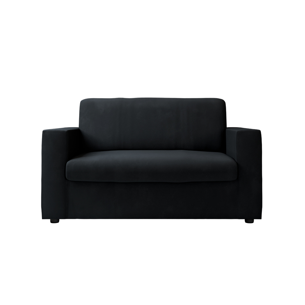 Sofá 2 Lugares Zoy Suede Preto