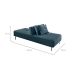 Sofá 2 Lugares e 1 Encosto Modular Da Vinci Poliéster Azul
