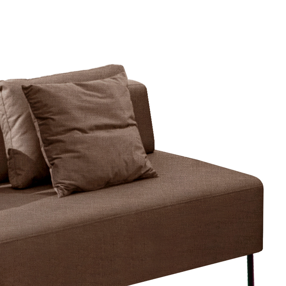 Sofá 2 Lugares e 2 Encostos Modular Da Vinci Poliéster Caqui
