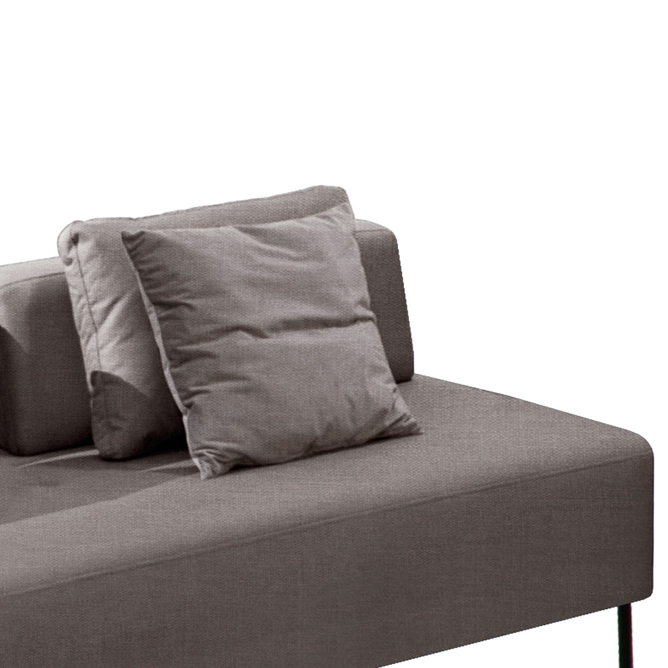 Sofá 2 Lugares e 2 Encostos Modular Da Vinci Poliéster Cinza